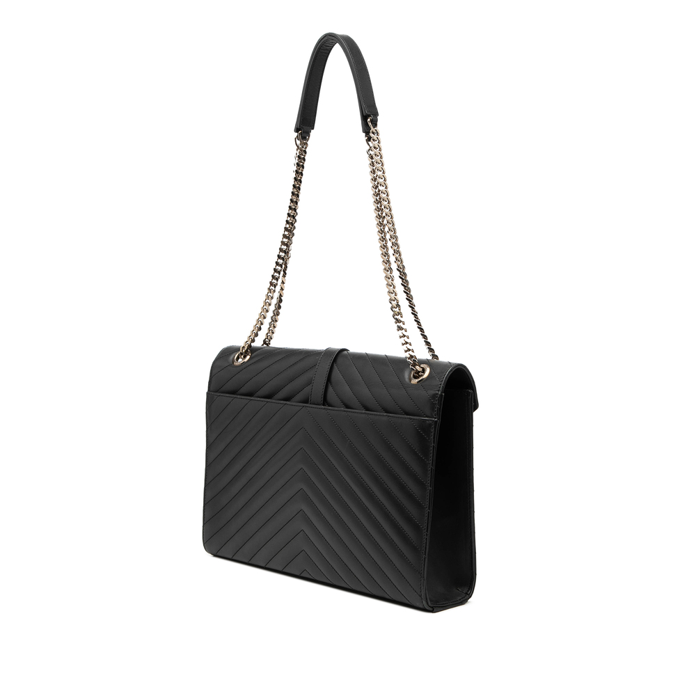 Pre-Loved Saint Laurent Large Calfskin Chevron Monogram Envelope Bag - Picture 2 of 7